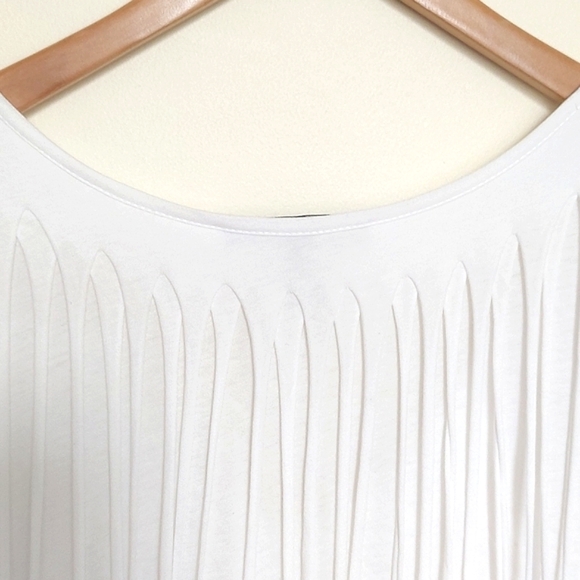BCBGMAXAZRIA fringe white top - Picture 8 of 15